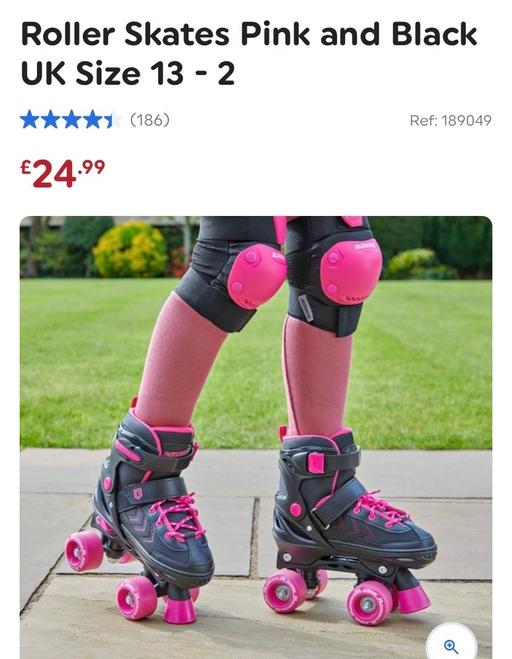  — Roller skates pink and black. Size 13 - 2