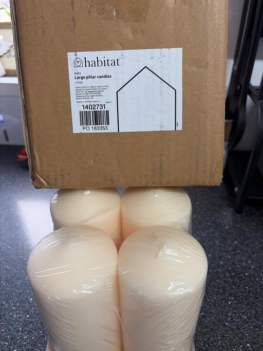  — Habitat ivory large pillar candles
