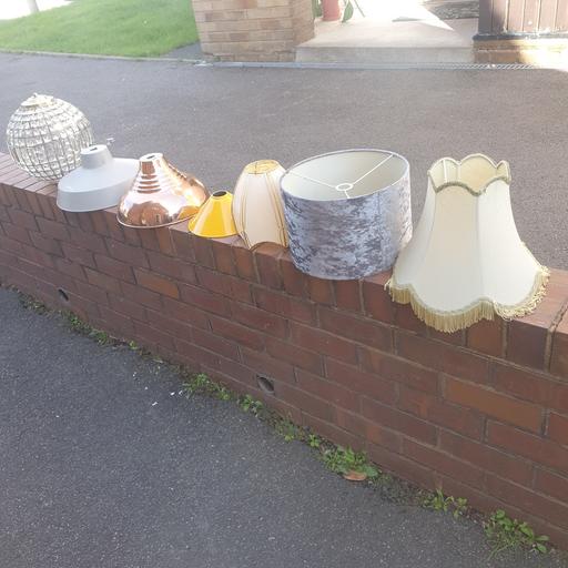  — 7 Lamp Shades - Bling Crystal, Metal , Fabric