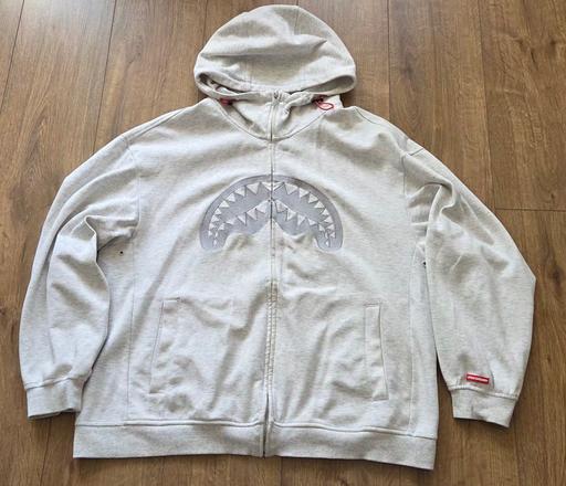  — Unisex Sprayground Grey Full-Zip Shark Mouth