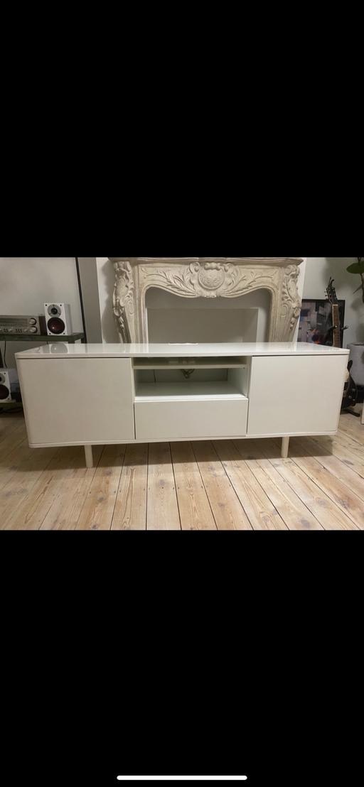  — IKEA ‚Mostorp’ White Gloss TV stand cabinet