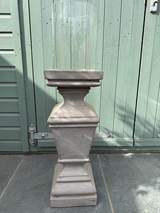  — Hurricane Concrete Pedestal Candle Holder