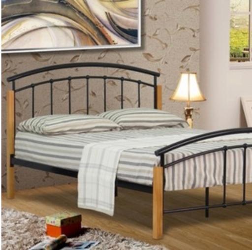 — Black Metal bed with double mattress