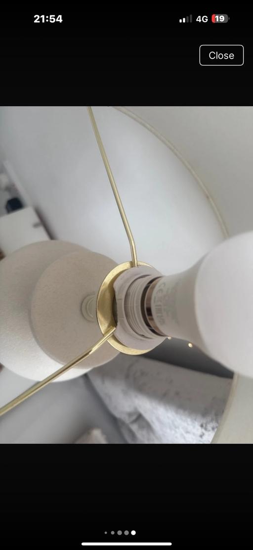  — Ceramic lamp with linen shade x2