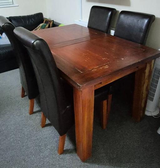  — Solid Wood Extending Dining Table & 6 Chairs