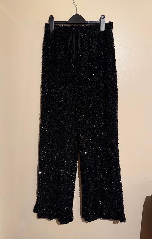  — Black sequin trousers size medium