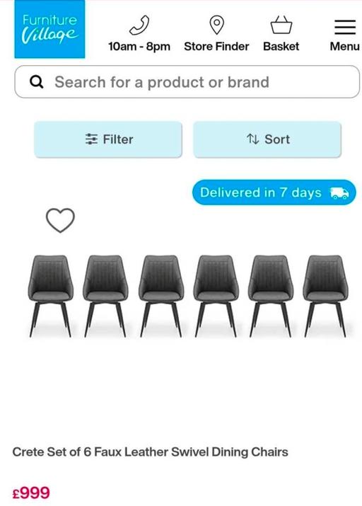  — 6 x fair leather swivel dining chairs