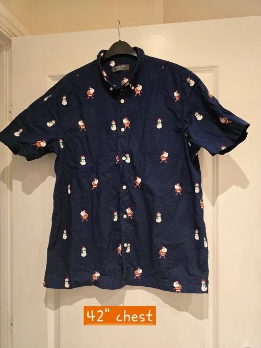  — Primark blue Christmas mens shirt 👕 large