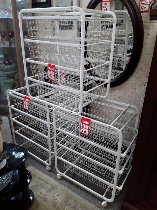  — Wire 3-tier rolling storage basket unit