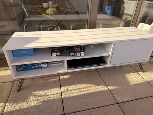  — White TV stand