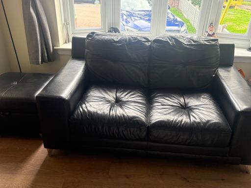  — Black leather sofa set for sale