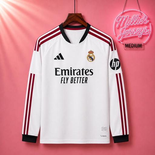  — Real Madrid 26/27 Long Sleeve Home Jersey