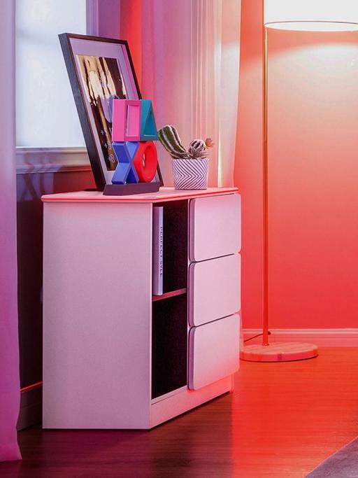  — X Rocker Carbon Tek LED 3 Drawer Chest White
