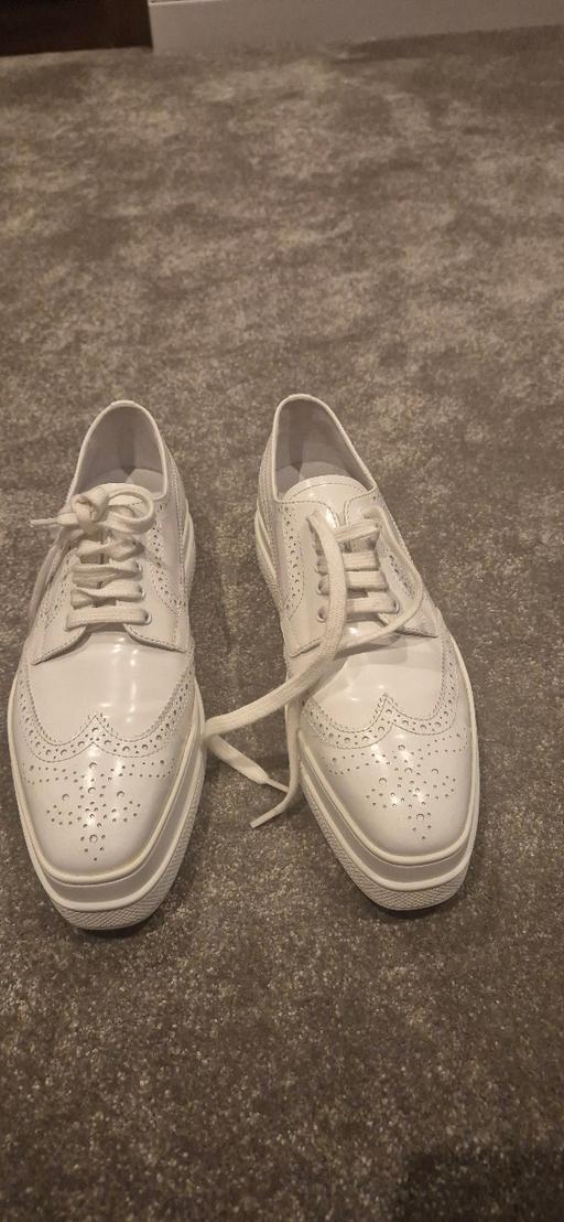  — Prada white brogues