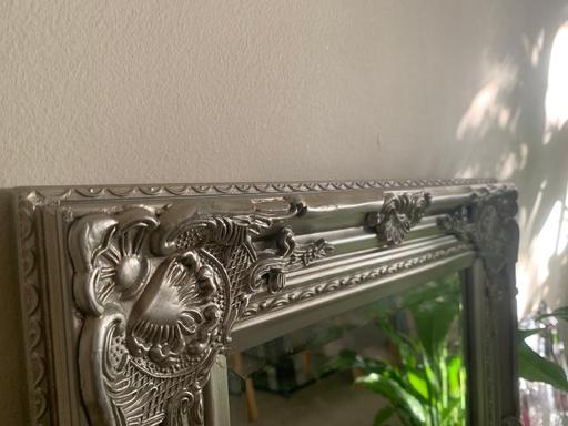  — Ornate Vintage-Style Silver Framed Mirror