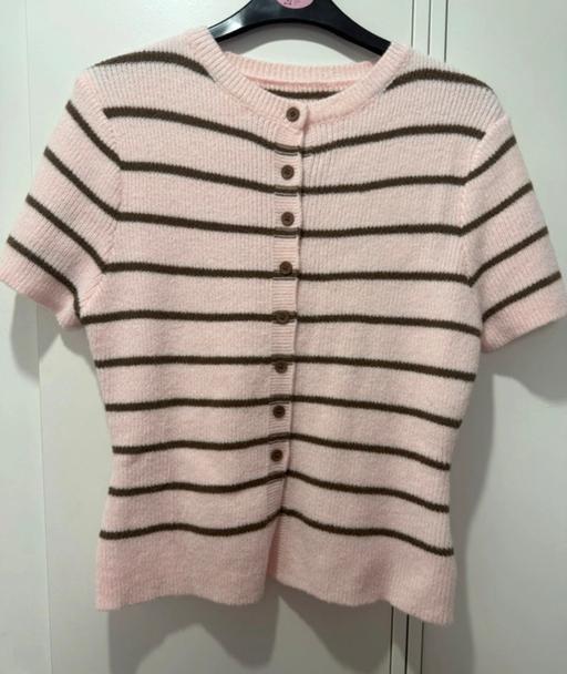  — Musera pink & brown stripe knitted top