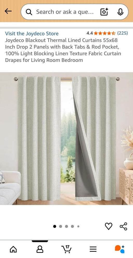  — Thermal lined grey curtains