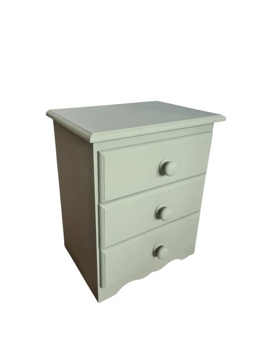 — Upcycled Hand Painted 3 Drawer Bedside Table