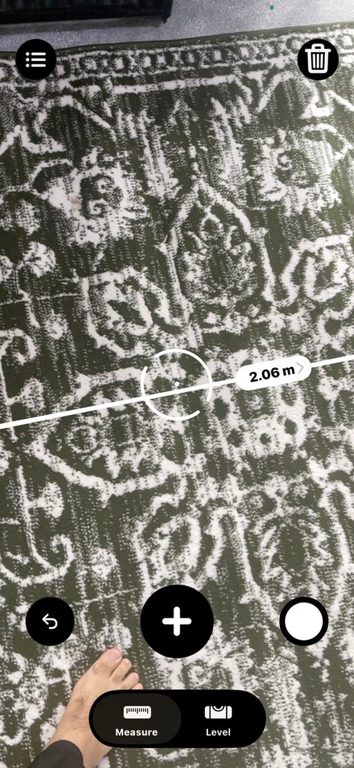  — Green & Cream Patterned Rug