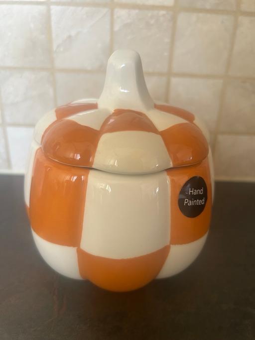  — Pumpkin Shaped Ceramic Candle New