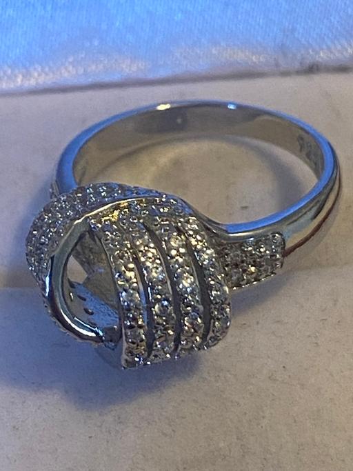  — Ladys jewelry sterling silver c.z  knot ring