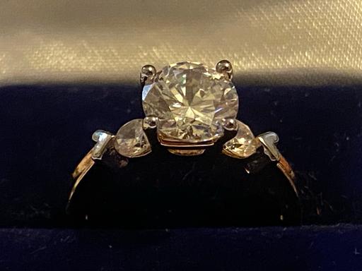  — 18k rolled gold cubic zirconia solitaire ring