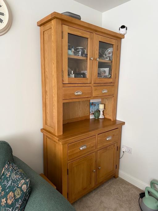  — Cheshire Oak 2 door glazed dresser/ sideboard