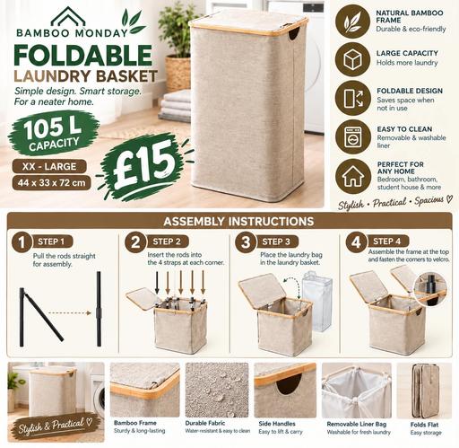  — Foldable laundry basket