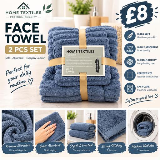  — 2pcs face towels