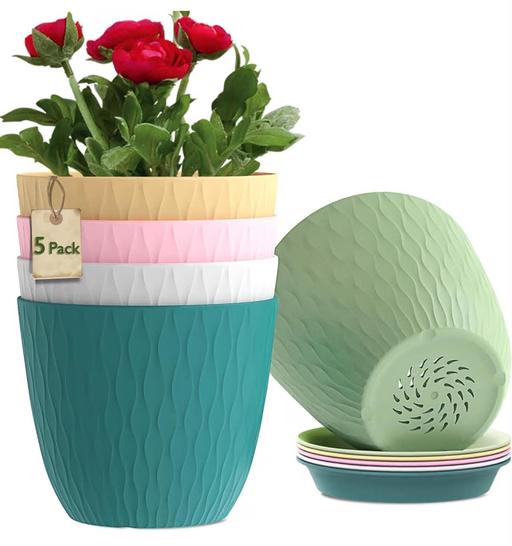  — 5 pcs flowers pots
