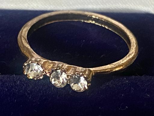  — 9ct gold plate cubic zirconia trilogy ring