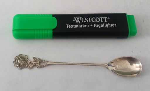  — Vintage German 800 Solid Silver Rose Spoon