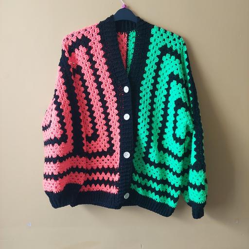  — Halloween theme Crochet hexagon Cardigan