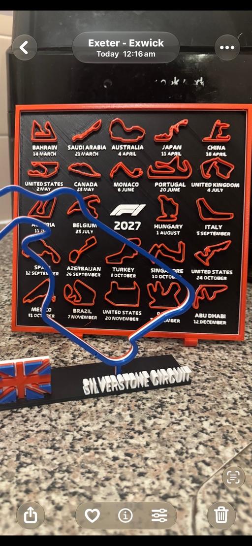  — f1 calendar and f1 track 3d print