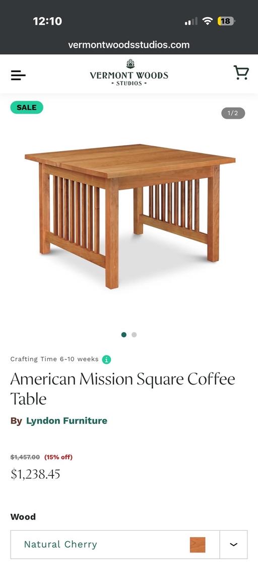  — Cherrywood coffee table