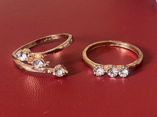  — 2x9ct gold plate cubic zirconia rings