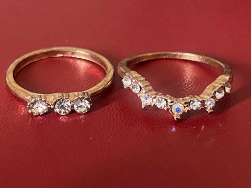  — 2x9ct gold plate cubic zirconia rings