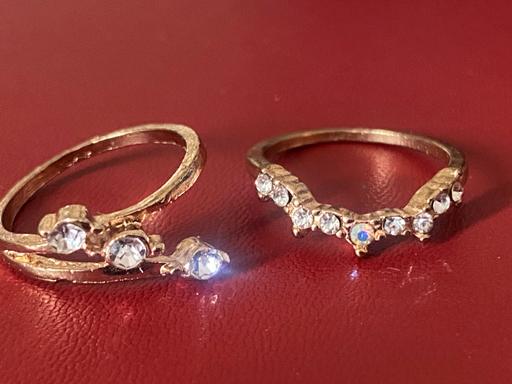  — 2x9ct gold plate cubic zirconia rings