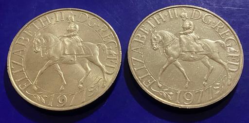  — 2x Queen Elizabeth silver jubilee coin 1977