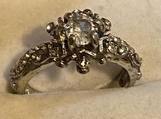  — silver plate cubic zirconia solitaire ring