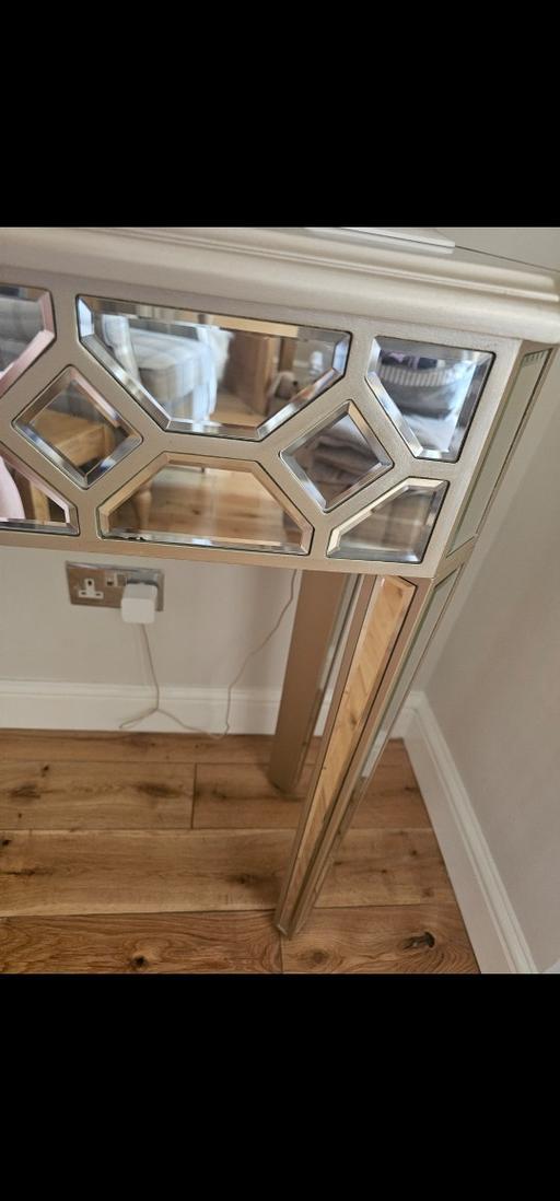  — glass console table