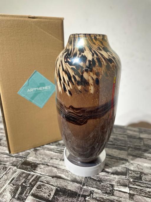  — Luxury ArtGlass vase - Large Brown Statement