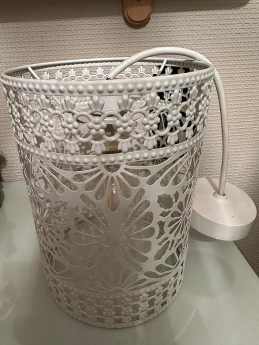  — 1 used metal lamp shade with fitting & bulb