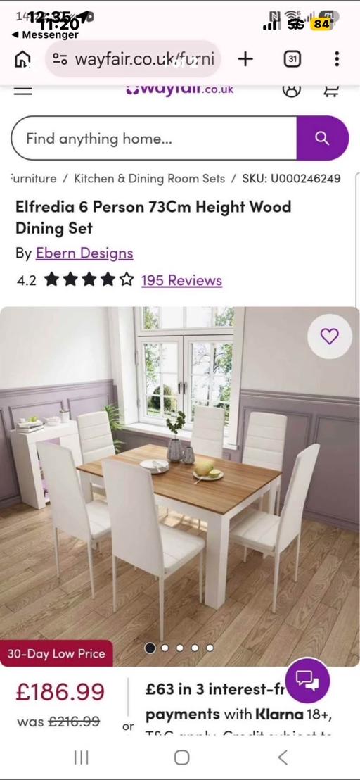  — 6 Seater table and chairs