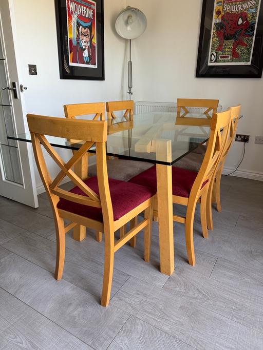  — Dining table and six chairs