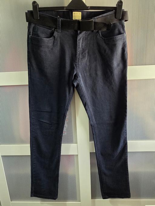  — 34W mens PRIMARK navy jeans & black belt