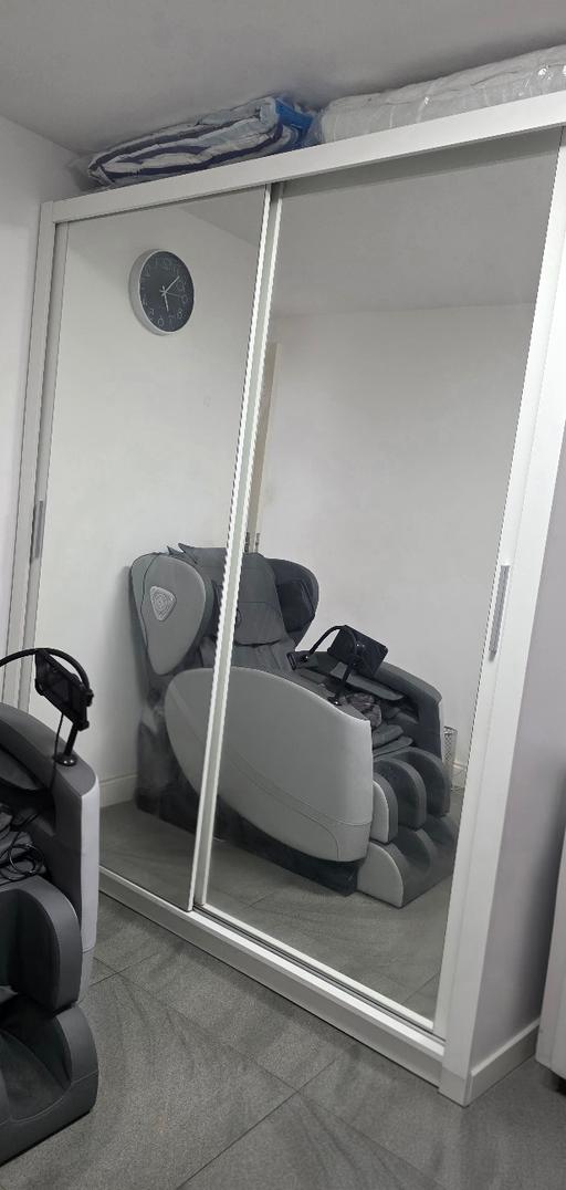  — White Sliding Mirror Wardrobe 180cm
