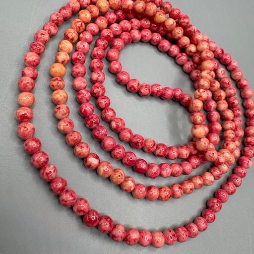  — Pretty Long Pink Jasper Necklace
