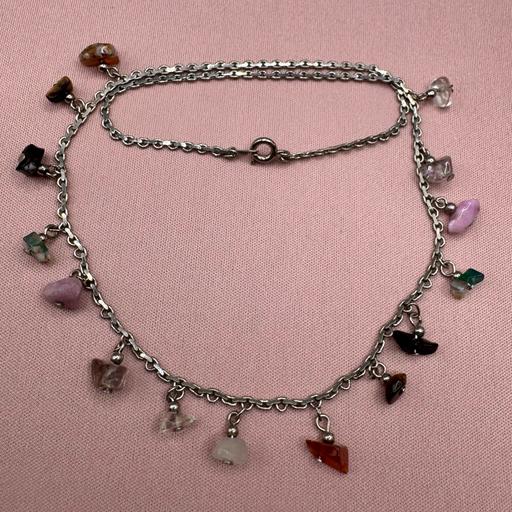  — Pretty Gemstone Dropper Necklace