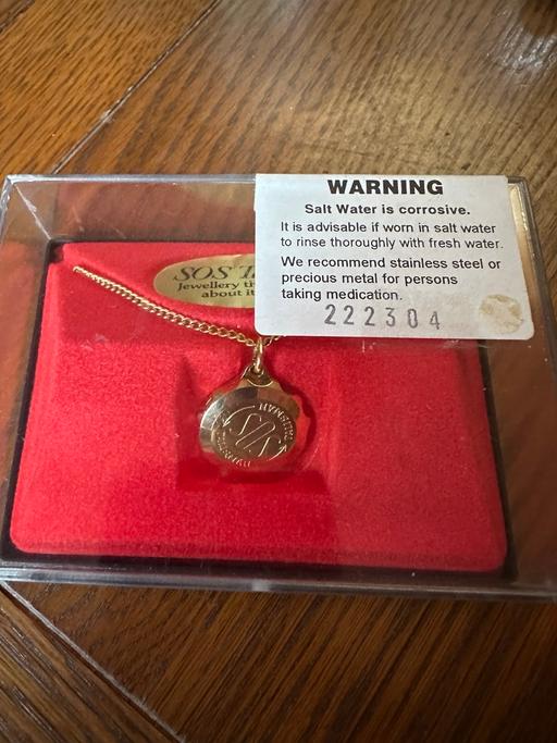  — 1 SOS Gold plated Necklace with chain